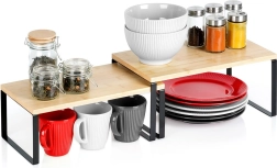 Set od 2 bambusovih kuhinjskih polica