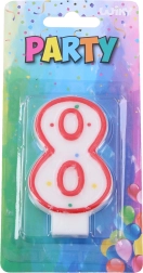 Zabavna svijeća crvena oblik broja 8