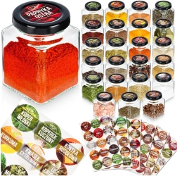 Staklene posudice za začine 100 ml – set od 24 kom s 90 naljepnica