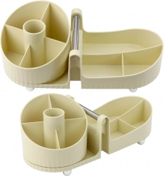 Organizator za kozmetiku i uredski pribor s ručkom, bež