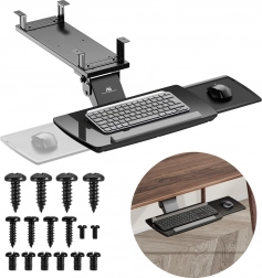 Maclean podstolni držač za tipkovnicu, podesiv, crni