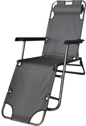 Sklopiva plažna ležaljka Riviera tamno siva