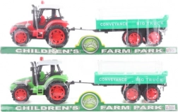 Plastični traktor s zamašnjakom i prikolicom 32 cm