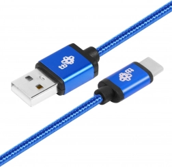 Plavi USB–USB‑C kabel 1,5 m s pletenom ovojnicom