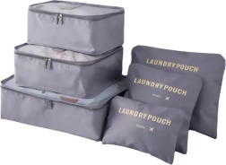 Set putnih organizatora za kofer i ormar (6 kom) – crna