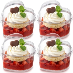 Srcoliki čašice za deserte s poklopcem 130 ml, 4 kom