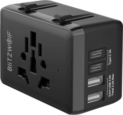 BlitzWolf putni adapter 4-u-1 s USB‑C i PD 20 W
