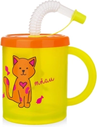 Dječja šalica sa slamkom mačka 260 ml