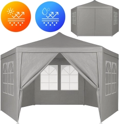 Vrtni paviljonski šator 2x2x2 m s prozorima sivi MultiGarden