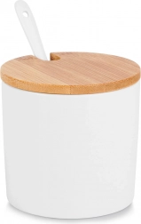 Keramička posudica za šećer s bambuskim poklopcem i žličicom 250 ml