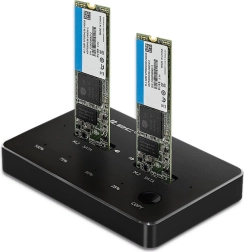 Priključna stanica za 2× SSD M.2 SATA (NGFF) s USB‑C Qoltec