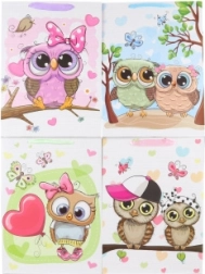 Poklon-vrećica s motivom sova 31 × 42 × 12 cm