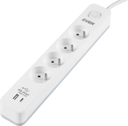 Prenaponska produžna utičnica EVER Protect 4 utičnice s USB-A i USB-C, 3,4 A
