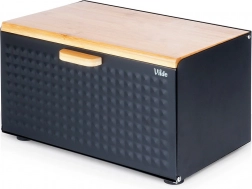 Spremnik za kruh od crnog metala i bambusa s dvostrukim poklopcem 35,5 × 22 × 20,5 cm Vilde