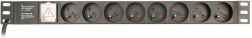 Rakovinska napojna letva (PDU), 8 FR utičnica, 1U, 16A, Schuko utikač 3 m