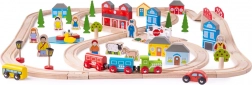 Drvena željeznička pruga grad i selo BIGJIGS RAIL, 91 dijelova