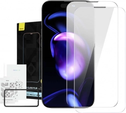 Baseus Crystal kaljeno staklo otporno na prašinu 0,3 mm za iPhone 14/13/13 Pro – Dvostruko pakiranje