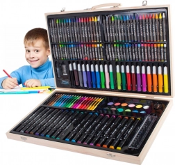 Umjetnički set za crtanje u drvenoj kutiji