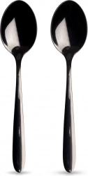 crne inox čajne žličice BLACK, 2 kom