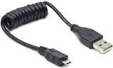 Kabel USB AM-Micro spiralni 20-60 cm