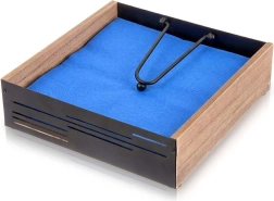 Metalni crni držač za salvete s pritlačnom rukom LINE 18 × 18 × 5 cm