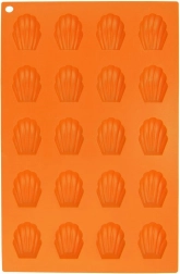 Silikonski kalup za kekse u obliku školjkica, narančasti