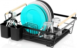 Crni ocjeđivač posuđa 45 × 33 × 18 cm