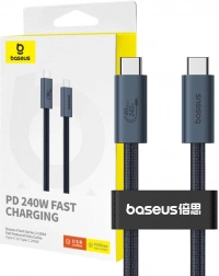 USB‑C kabel BASEUS Flash 240 W, 1 m, opleteni, 40 Gbps