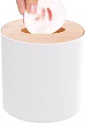 Kupaonska kanta za otpad Whitney 1,5 l – bijela, bambusov poklopac