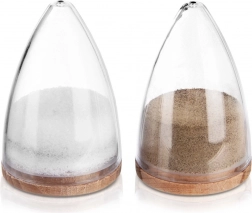 Soljenka i papar, set 2 kom, stožasti dizajn s drvenim poklopcem