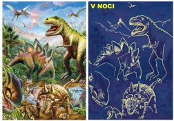 Svjetleće puzzle svijet dinosaura 100 XL dijelova