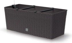 Samozalijevajući ratan žardinjer 50 cm umbra