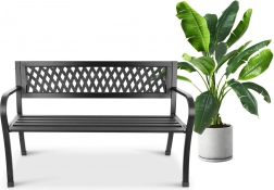 Vrtna metalna klupa s naslonom za park, terasu i balkon