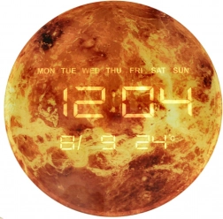 Zidni sat planeta Mars s LED zaslonom 32 cm – Narančasta