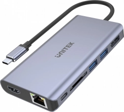 Multifunkcionalni USB-C hub 2x USB 3.1, HDMI 2.0, DP 1.4, RJ45, SD, Power Delivery