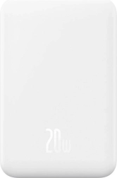 Magnetska mini power banka Baseus 5000 mAh s USB‑C 20 W i bežičnim punjenjem – bijela