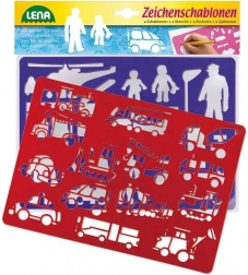 Kreativne šablone za crtanje s motivima prijevoznih sredstava i ljudi