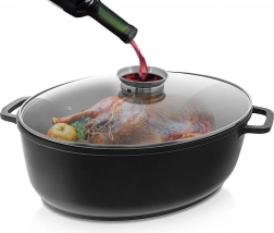 Granitni ovalni pekač s poklopcem 12 l ORION Grande