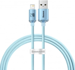 Baseus Crystal Shine USB kabel za Apple uređaje, 2.4A, 1.2 m, plava boja