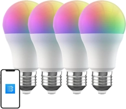 Pametna RGB Wi‑Fi LED žarulja BROADLINK E27, 9 W, 800 lm (4 kom)