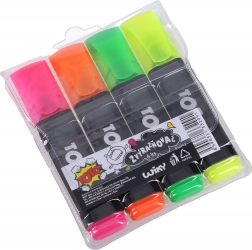 Set označivača sa snažnim zakošenim vrhom, 4 boje