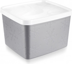 Sivi plastični spremnik za hranu s poklopcem 1,1 l
