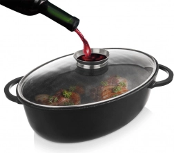 Ovalni granitni pekač s poklopcem 8 l, 45 × 27,5 cm