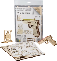 Drvene 3D puzzle pištolj Legend BRT‑9 WOODEN CITY (31 dijelova)