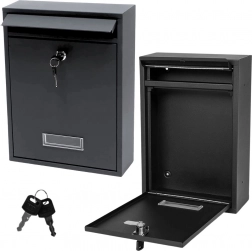 Poštanski sandučić od pocinčanog čelika, crni 32 × 21,5 × 8,5 cm