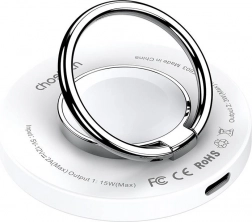 Bežični punjač 2 u 1 s držačem Choetech (bijeli)