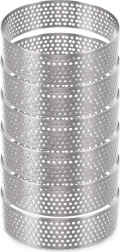 Perforirani inox obruči za tartlete 7 cm, set 6 kom