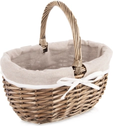 Pleteni piknik koš s tekstilnom podstavom 32,5 × 24 × 32 cm