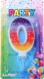 Party svijeća s brojem 0 i zvjezdicama