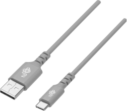 Silikonski kabel USB–USB‑C 1 m, sivi, Quick Charge